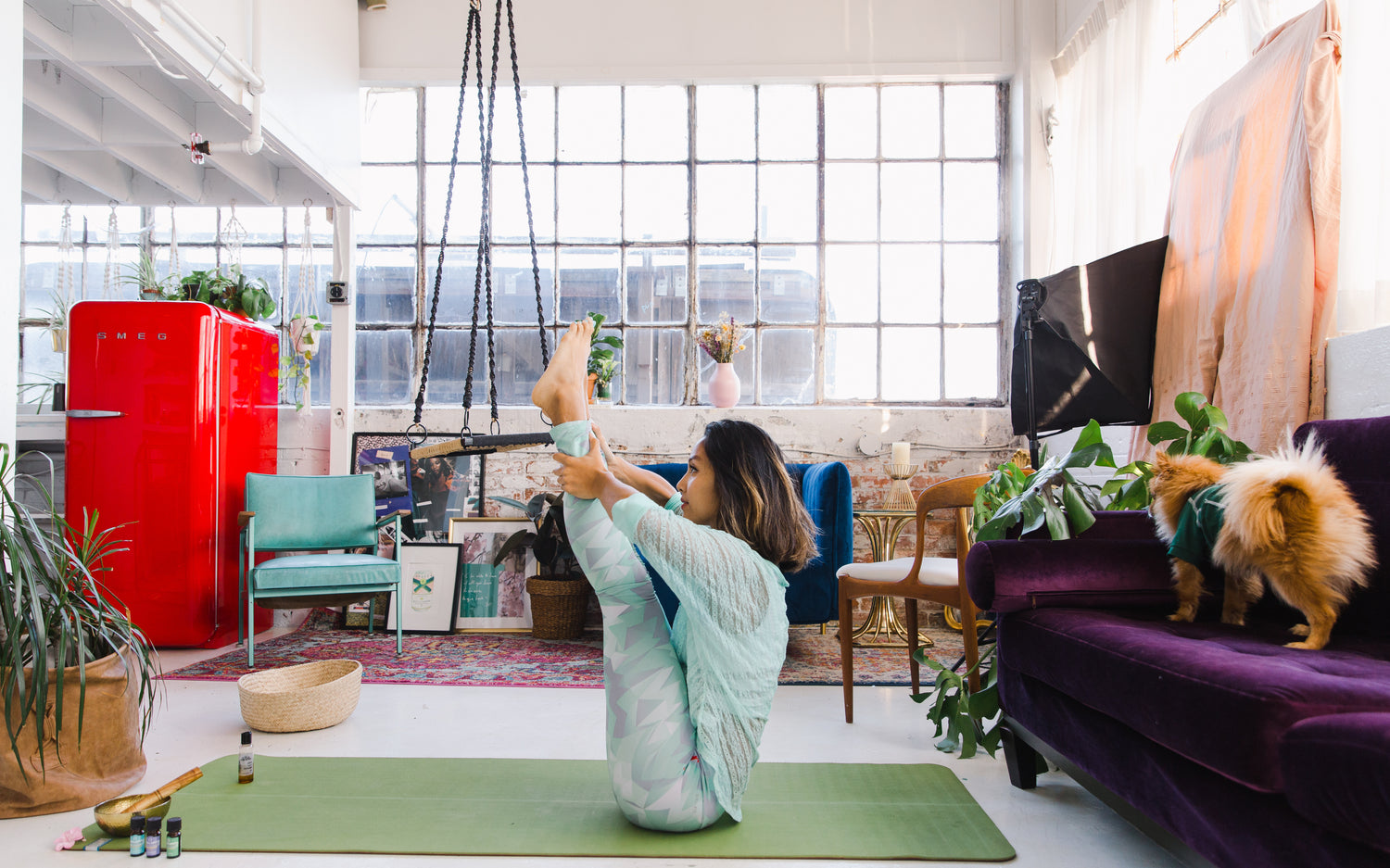 woman doing stretches