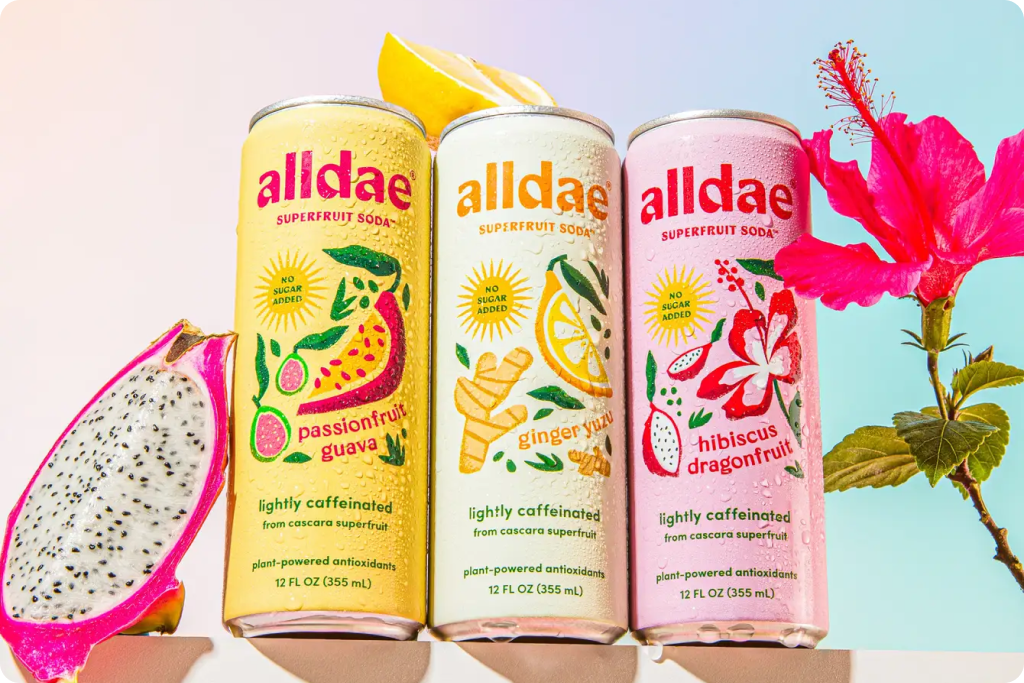 three alldae superfruit cans