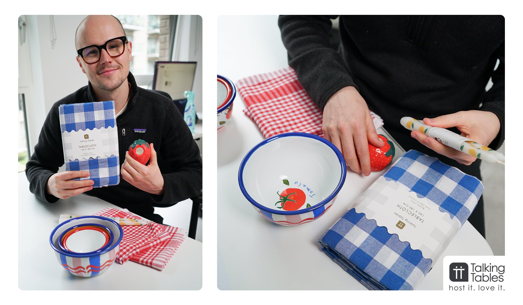 Andy with Talking Tables products