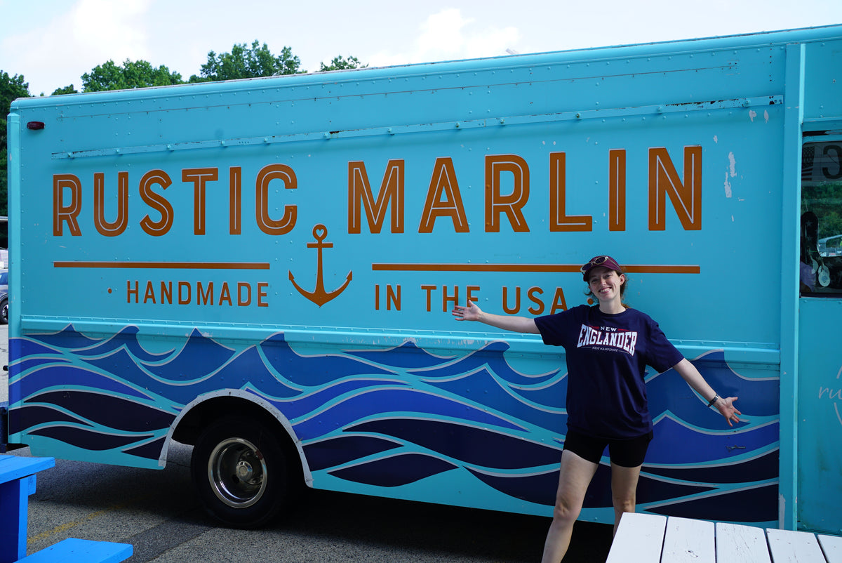 Candid Founders beside the Rustic Marlin van